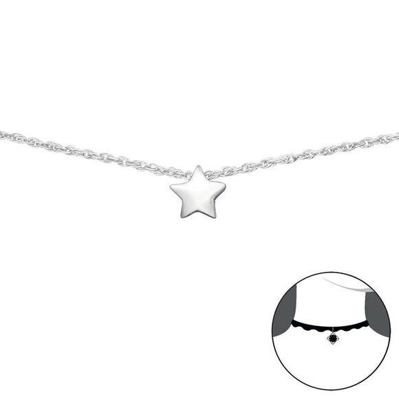 Sterling Silver Clavicle Star Necklace - Picture 1 of 12